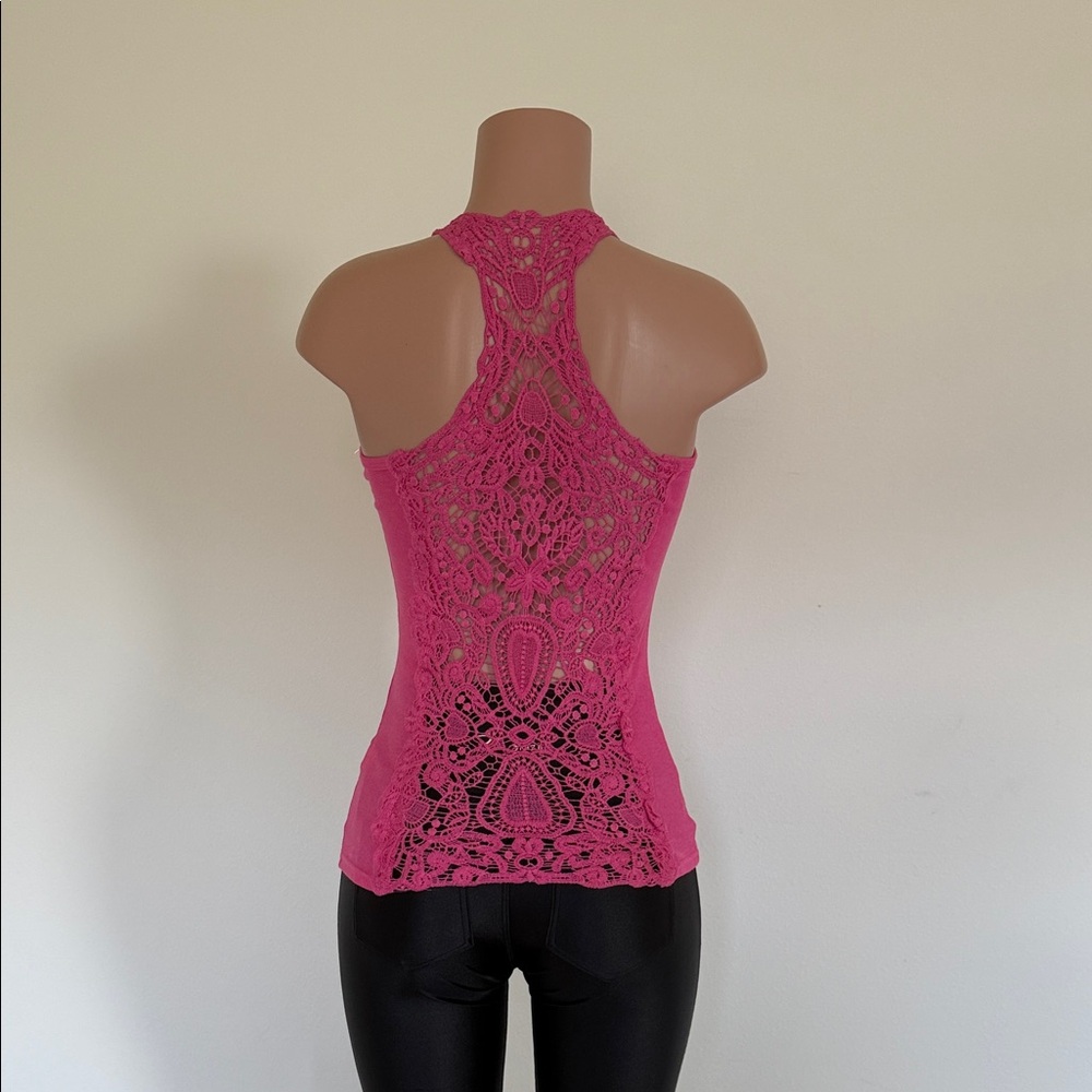 Vibrant Pink Lace Tank Top one size fit all